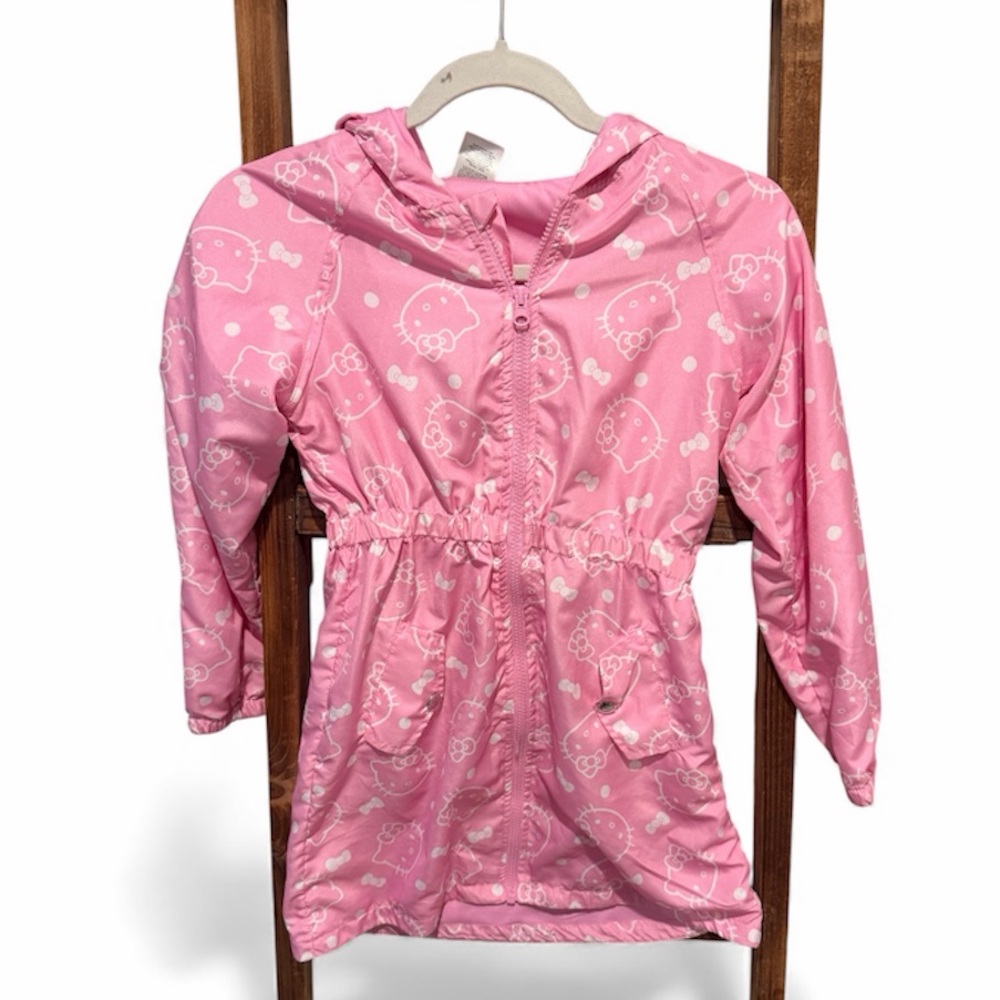 Girls Pink Hello Kitty windbreaker raincoat Size 10